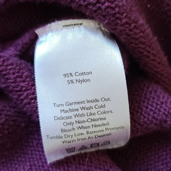 Eddie Bauer Cotton Knit Sweater Size XSmall Purple - Picture 4 of 5